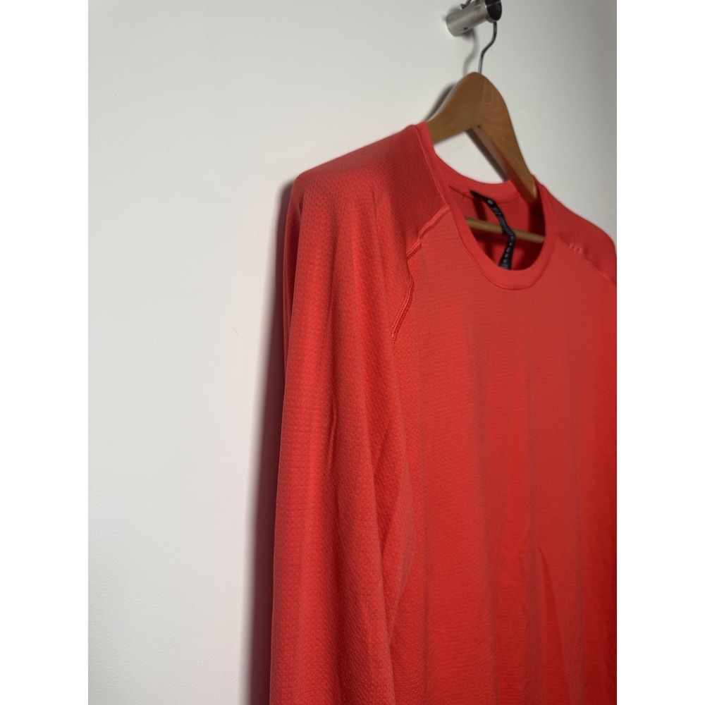 Lululemon Men's Orange Long Sleeve Athletic Workout Fitness Top Shirt Sz XL - Picture 3 of 5